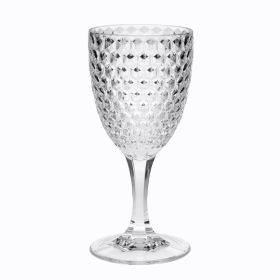 Diamond Cut Plastic Wine Glasses Set of 4 (12oz), BPA Free Acrylic Wine Glass Set, Unbreakable Red Wine Glasses, White Wine Glasses