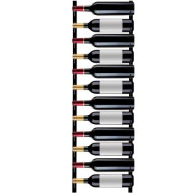 VEVOR Wall Mounted Wine Rack, 12 Bottles Wine Holder Towel Rack, Black Steel Vertical Wine Rack, Modern Decorative Wall Mounted Wine Bottle Holde