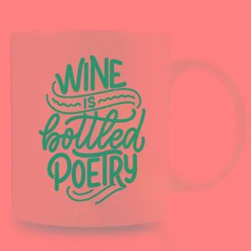 1pc,wine is bottled poetry,Coffee Mug Cup - 11oz Ceramic A great Christmas gift for Husband, Sister-In-Law, Sisters,