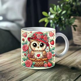 1pc_Love Basket ceramic cup 11 ounces, coffee/tea/wine glass, suitable for Valentine's Day, birthdays, home decor,