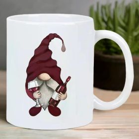 Wine Loving Gnome Ceramic Coffee Mug - Reusable, Insulated, Hand-Wash Only - Multipurpose White Mug for