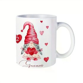 11oz Whimsical Gnome Love Ceramic Mug - Valentine's Day & Birthday Gift for Coffee, Tea, and Wine Lovers, Heart-
