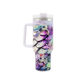 Vacuum Mug 40oz Insulated Coffee Cup with Handheld (Color: Multi-Color, Type: Insulated Mug)