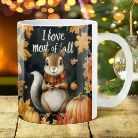 1pc 11Oz Animal Multipurpose Ceramic Coffee Mug - Suitable for Coffee, Tea, Milk, Water And Wine - Ideal Gift for (Color: White)