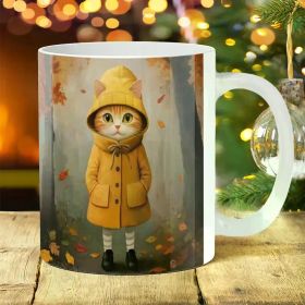 1pc 11oz Gothic Themed Ceramic Mug - for Coffee, Tea, Wine and Milk | Ideal Birthday, Holiday Gifts (Color: White)