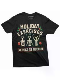 Funny Holiday exercises Wine Christmas Tee shirt Thanksgiving Tee humorous shirtCelebrate Christmas Celebrate Christmas (Color: Black, size: M)